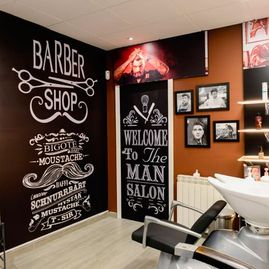 Sofia Peluqueros - Barber Shop pared decorada de la barbería 